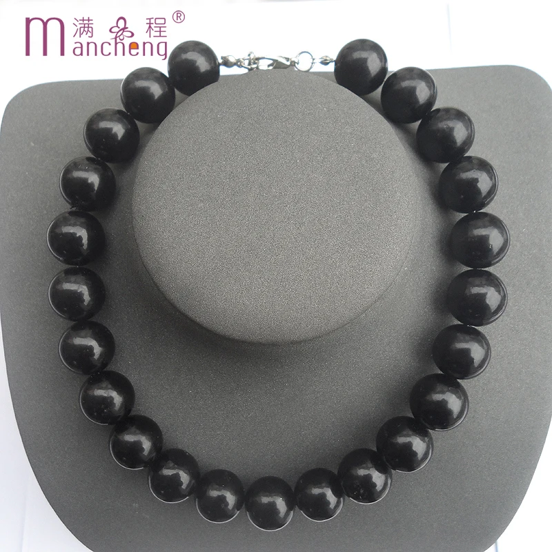 tiki 12 Color Concise Short Big Beads Collarbone Chain Sweater Pearl Choker Necklace For Women Rainbow Friends Christmas Gift