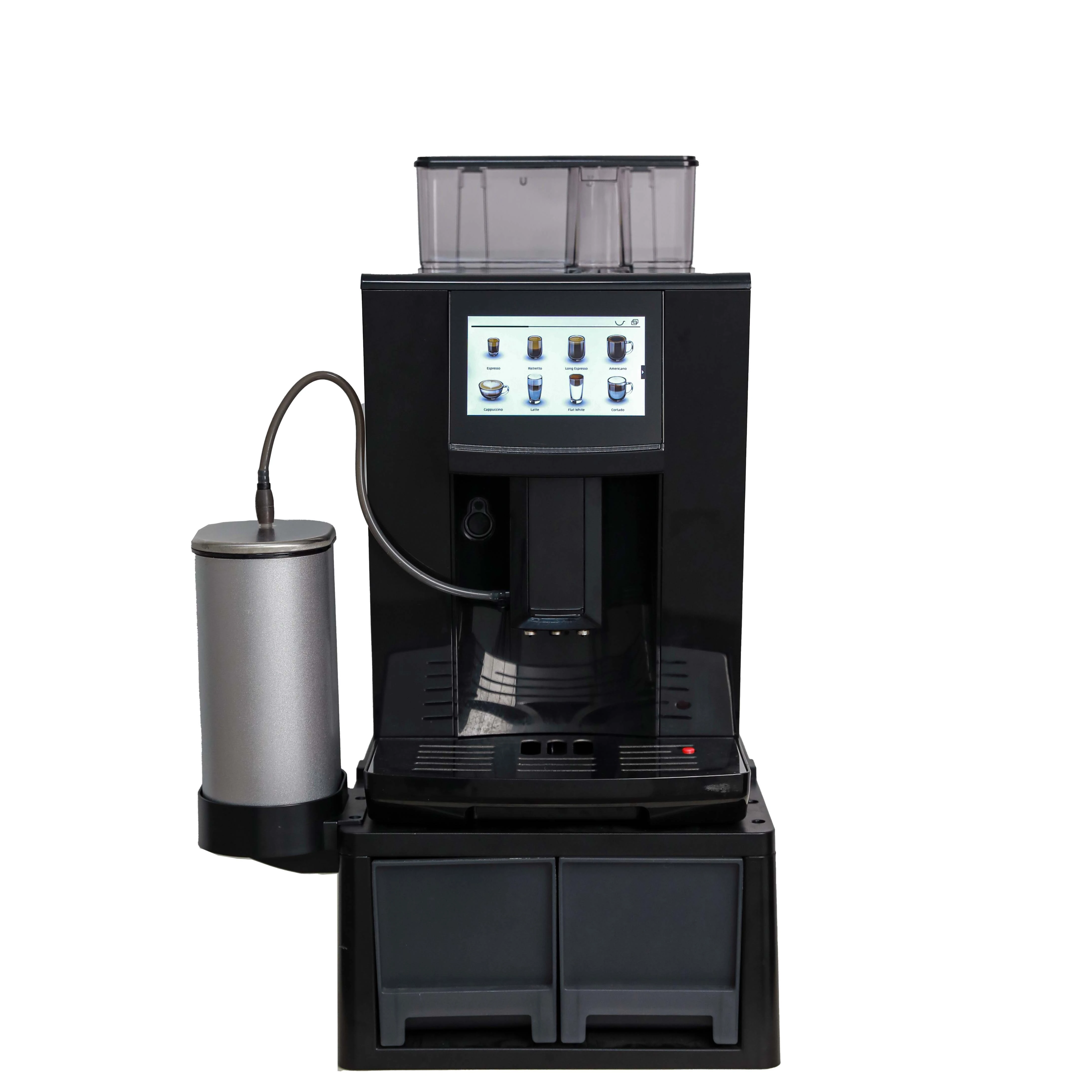 

Commercial Use 19 Beverages 5" Touch Screen Double Latte Cappuccino Espresso Fully Automatic Coffee Machine