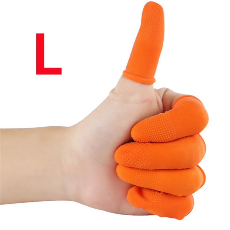 

AAAEL-100Pcs Rubber Anti-Slip Finger Cots Orange Disposable Protective Finger Cots For Electronic Repair Easy To Use