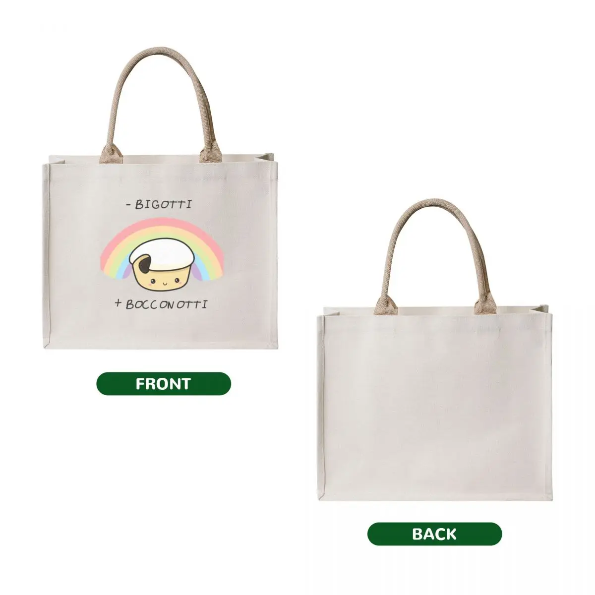 Bocconotto antibigotto Tote Bag sacs de shopping Canvas bag for women ecological bags hand bag ladies