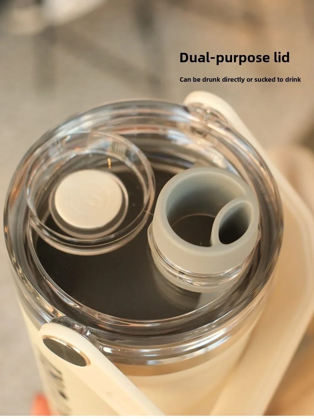 Large Capacity Stainless Steel 304 Insulated Water Bottle Portable Drinking Cup with Straw Lid Screw Cap Double Water Cup