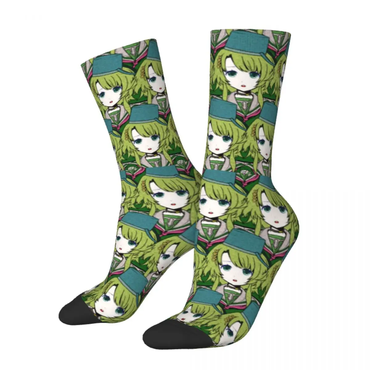 

Funny Kanna Kizuchi Soccer Socks Your Turn To Die Game Anime Polyester Long Socks for Unisex Sweat Absorbing