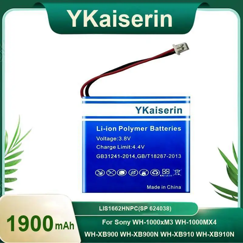 Battery LIS1662HNPC SP 624038 1900mAh For Sony WH-1000xM3 WH-1000MX4 WH-CH710N B WH-XB900 WH-XB900N WH-XB910 WH-XB910N