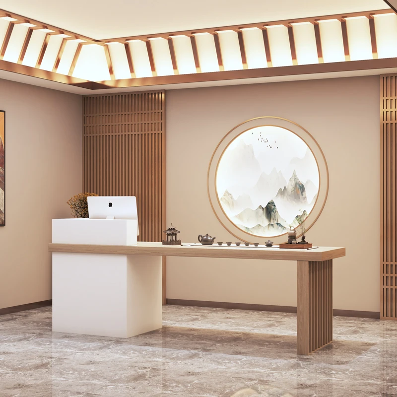 เคาน์เตอร์ต้อนรับโรงแรม บาร์เบอร์ คลินิก หรูหรา ธุรกิจ ชำระเงิน เคาน์เตอร์คอมพิวเตอร์ สำนักงาน เฟอร์นิเจอร์รับรองแขก