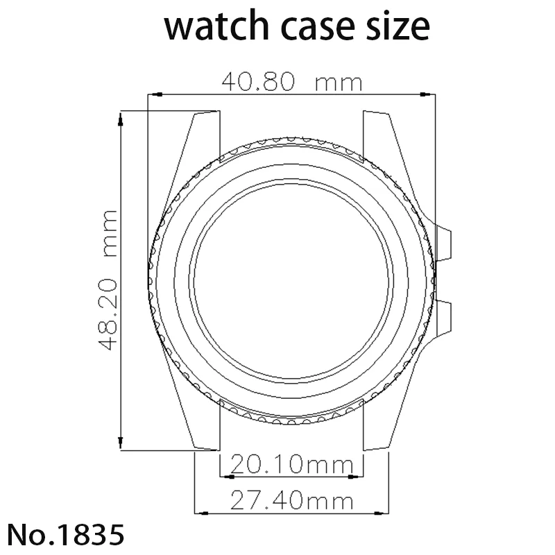 40mm 316L Edelstahlgehäuse für GMT MASTER NH35 NH36 NH34 NH38 ETA2824 Miyota8215 Mechanisches Uhrwerk SUB GMT Uhrengehäuse NH35 – Detail 1