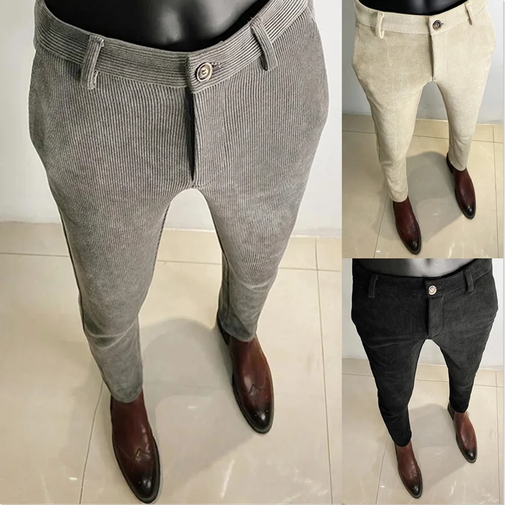 

British Style Autumn Winter Business Suit Pant For Men Clothing 2025 Formal Wear Slim Straight Office Casual Trousers Streetwear