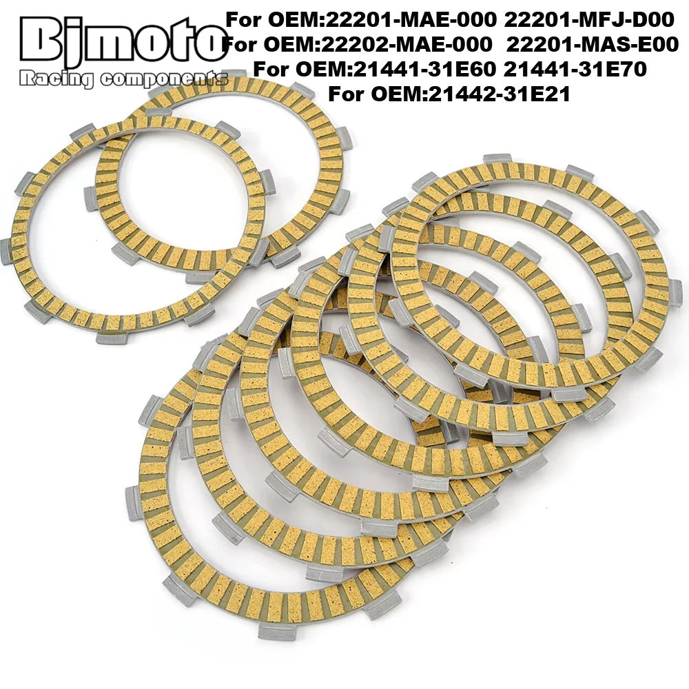 

GSR400 GSR600 GSX650 Clutch Friction Plates For Honda CB600F Hornet 600 CBR600F4i CBR600RR F5 VFR800 CBR900 RRW/RRX/RRY