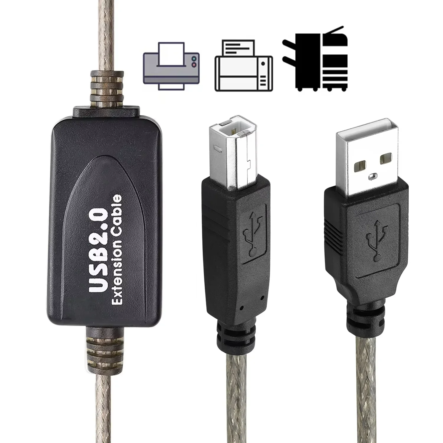 USB 2.0 A إلى B تمديد 10 متر/15 متر كابل نشط مع رقاقة معززة الإشارة 1.5 متر/3 متر/5 متر كابل سلبي لأجهزة الكمبيوتر المحمول طابعة الماسح الضوئي