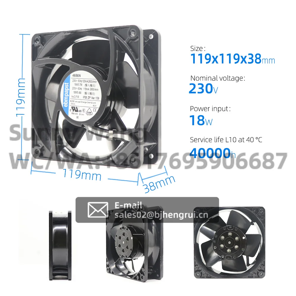 ebmpapst 4656N 12038 230V AC 120x120x38mm 12cm Wind Power Industrial Electrical Wind Circle Cabinet Oven Axial Cooling Fan