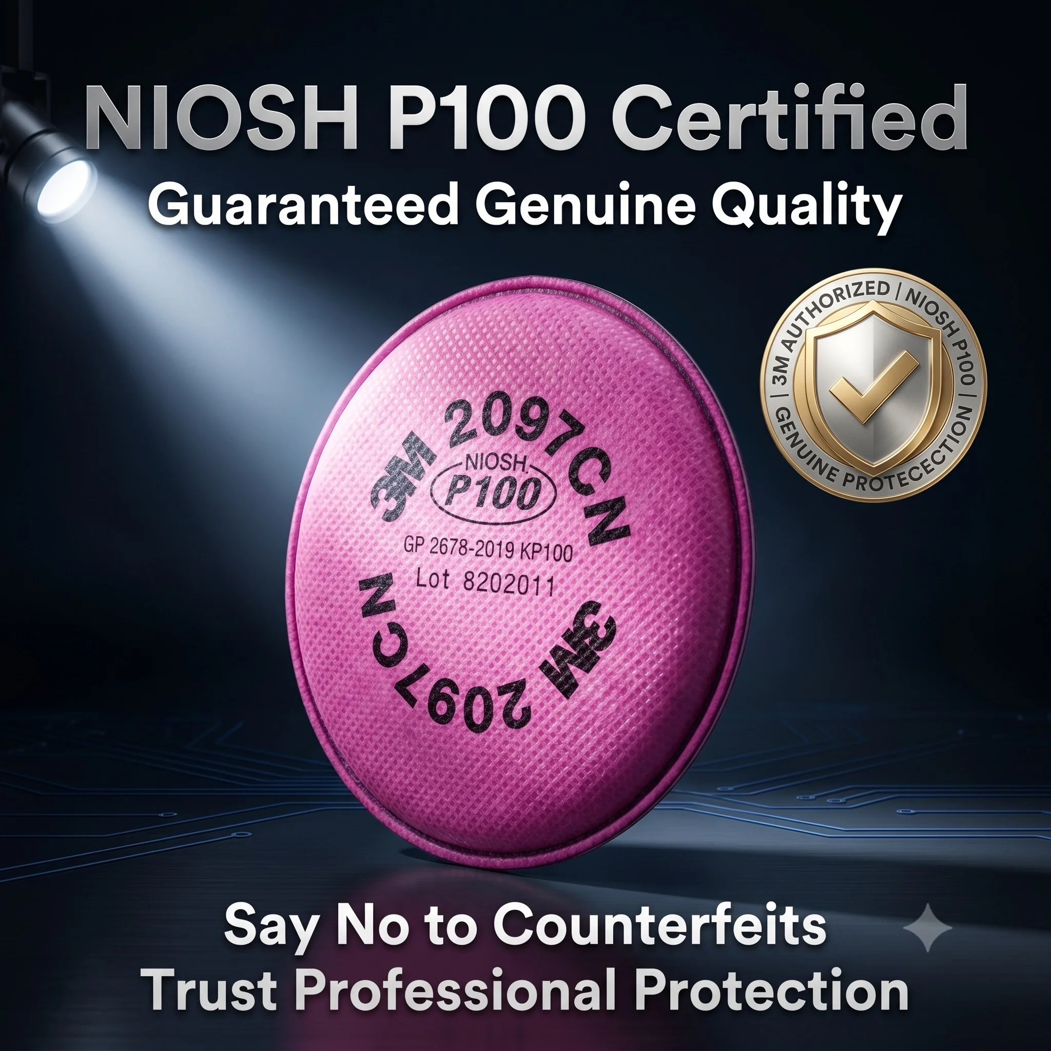 Authentic 3M 2097 P100 Respiratory Filters, Odor Nuisance Organic Vapor Relief Filter Cotton for Grinding Sanding Polishing Dust
