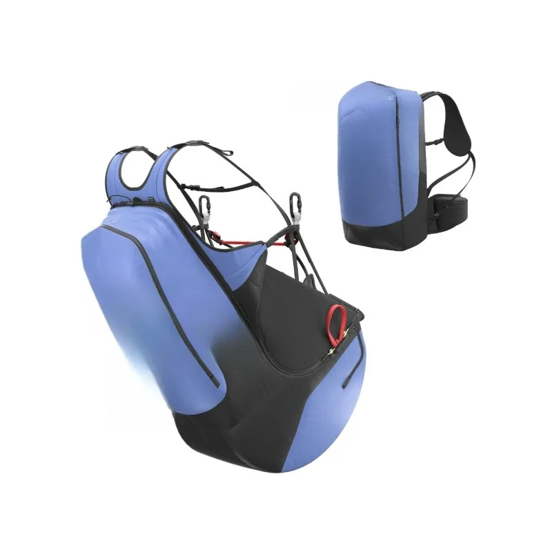 Paragliding gear, ultralight flip seat, with hiking seat bag