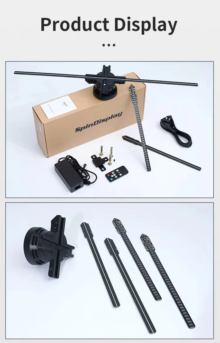 High Resolution 49cm 19.2in HD 3D Hologram Fans Advertising Machine 3D Anime Naked Eye 3D For Business projector Advertising