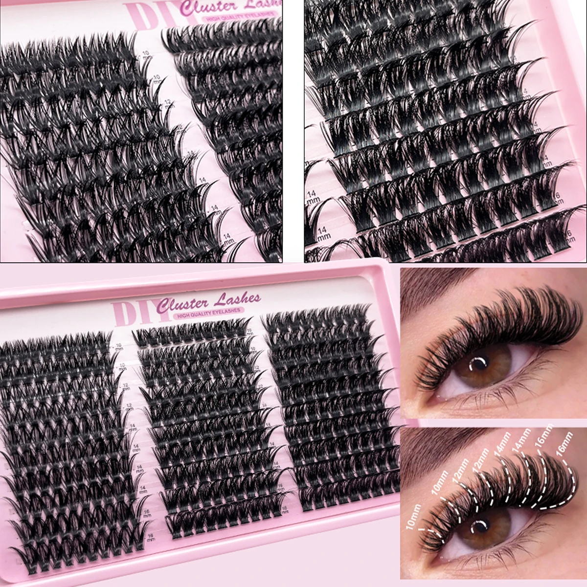 Neue Manga Wimpern Cluster 30D/40D/50D/60D/80D/100D Dicke Wimpern Curling 10-16mm Gemischte Persönliche Wimpern DIY Wimpern Verlängerung