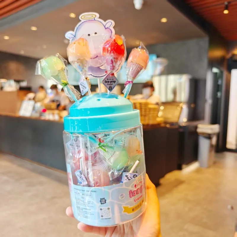 Creative Styling Erasers Ice Cream Eraser Set Cartoon Cute Lollipop Shape Funny Eraser Student Stationery Back To School Gifts
