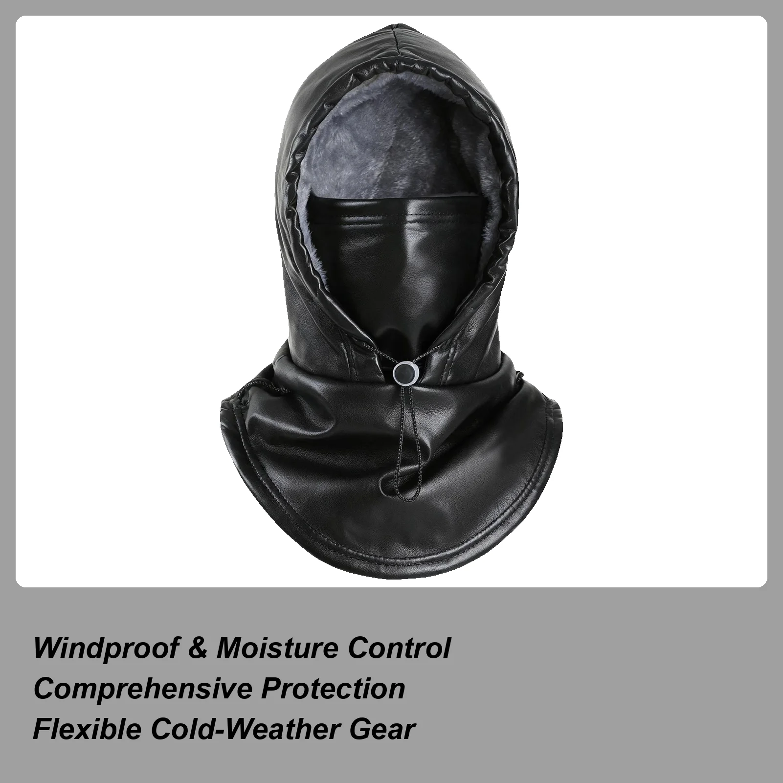 

Winter Face Cover For Men Protective Waterproof Thermal PU Hat Men Motorcycle Warm Head Cover For Outdoor Motorcycle Riding