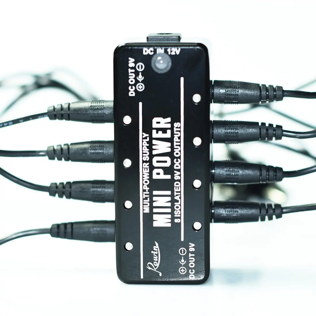 Rowin Super Tiny Guitar Effects Pedal Mini Power Supply 8 Isolated Source 9V 300mA DC Outputs Double Sides Charger Couplers
