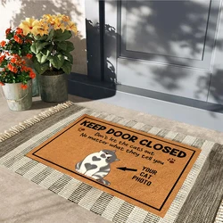 Keep Door Closed Cats Personalized Photo Name Doormat.Personalized pet door mats. Cat Entrance Mat, Cat Mom Birthday Gift