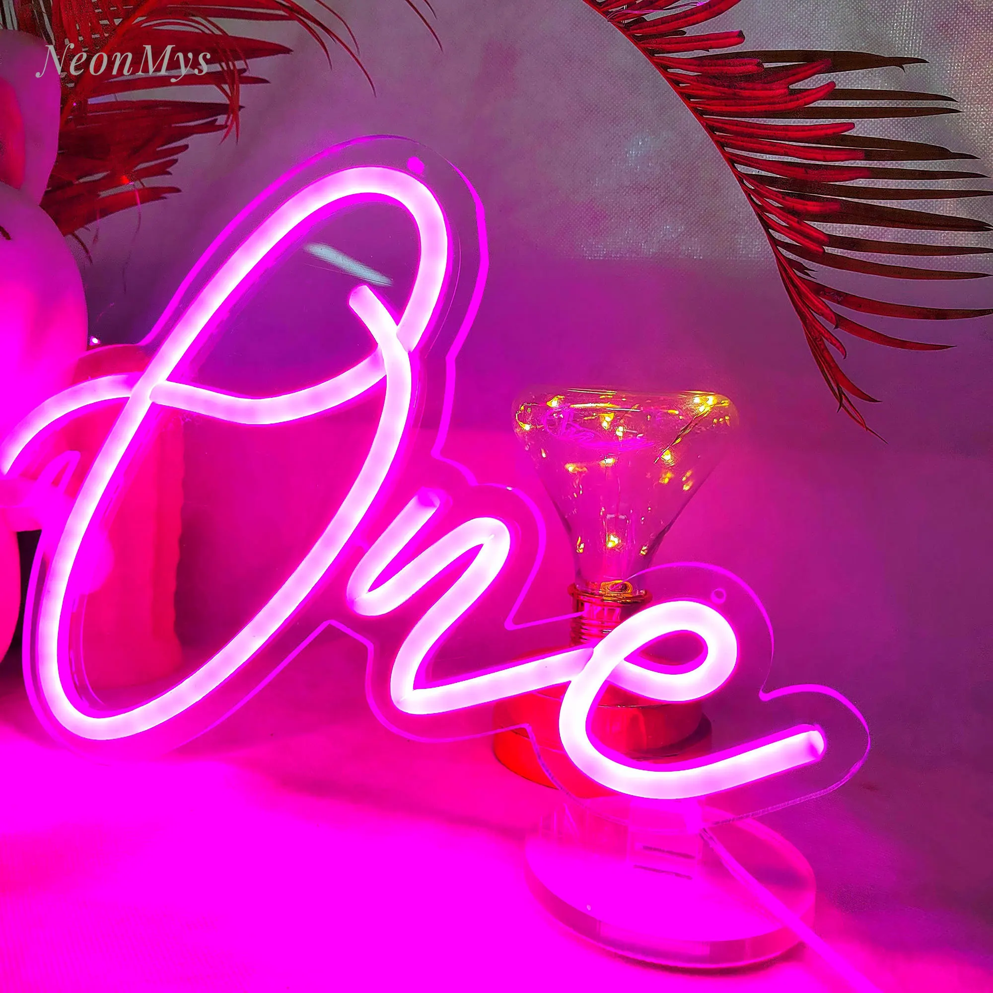 Imagem -01 - Sinal de Néon Led para Decoração do Quarto das Crianças Usb Luz Noturna 12 Cores Suporte um Primeira Festa de Aniversário 33x25cm sinal de neon led para decoracao do quarto das criancas usb luz noturna 12 cores suporte um primeira festa de aniversario 33x25cm 01