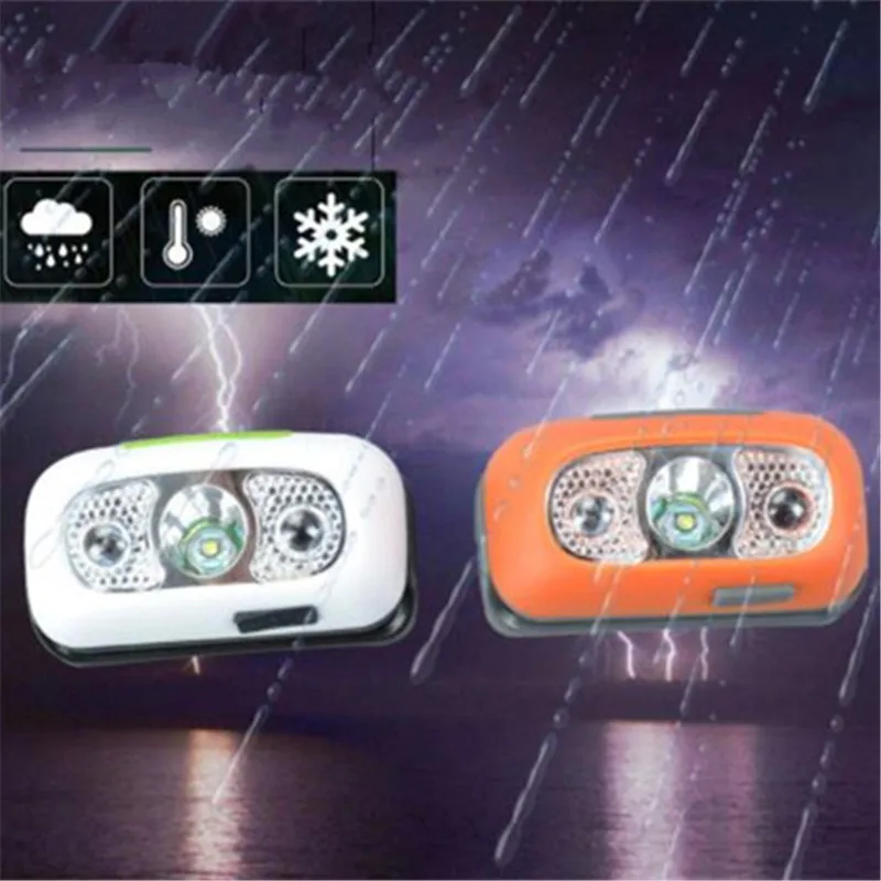 Sensor 3x Q5 Headlamp Head Lamp Headlight Waterproof 2500lm Cob Led Built in Usb Rechargeable Built-in Battery Working Light 10w