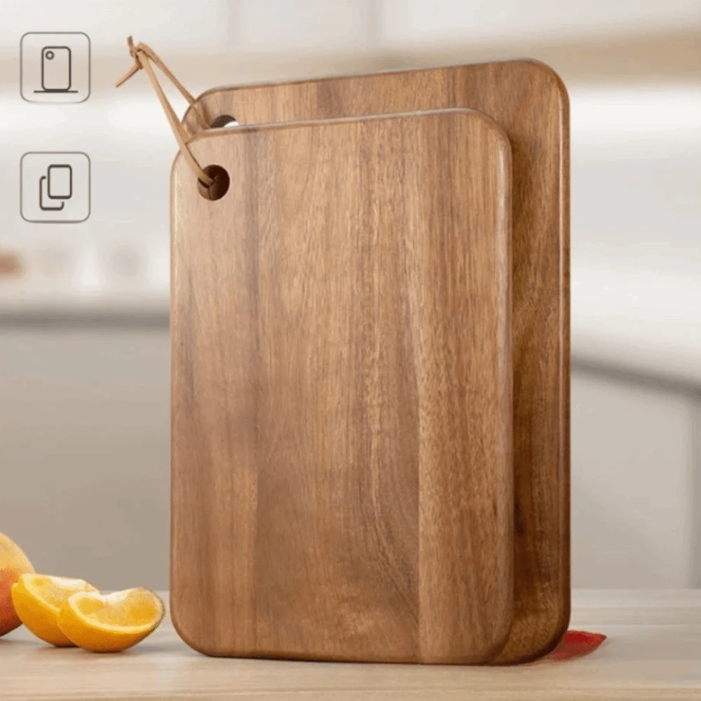 

New Double-sided Use Wooden Cutting Board Durable Hanging Hole Fruit Cutting Board Portable Chopping Board Kitchen Tools