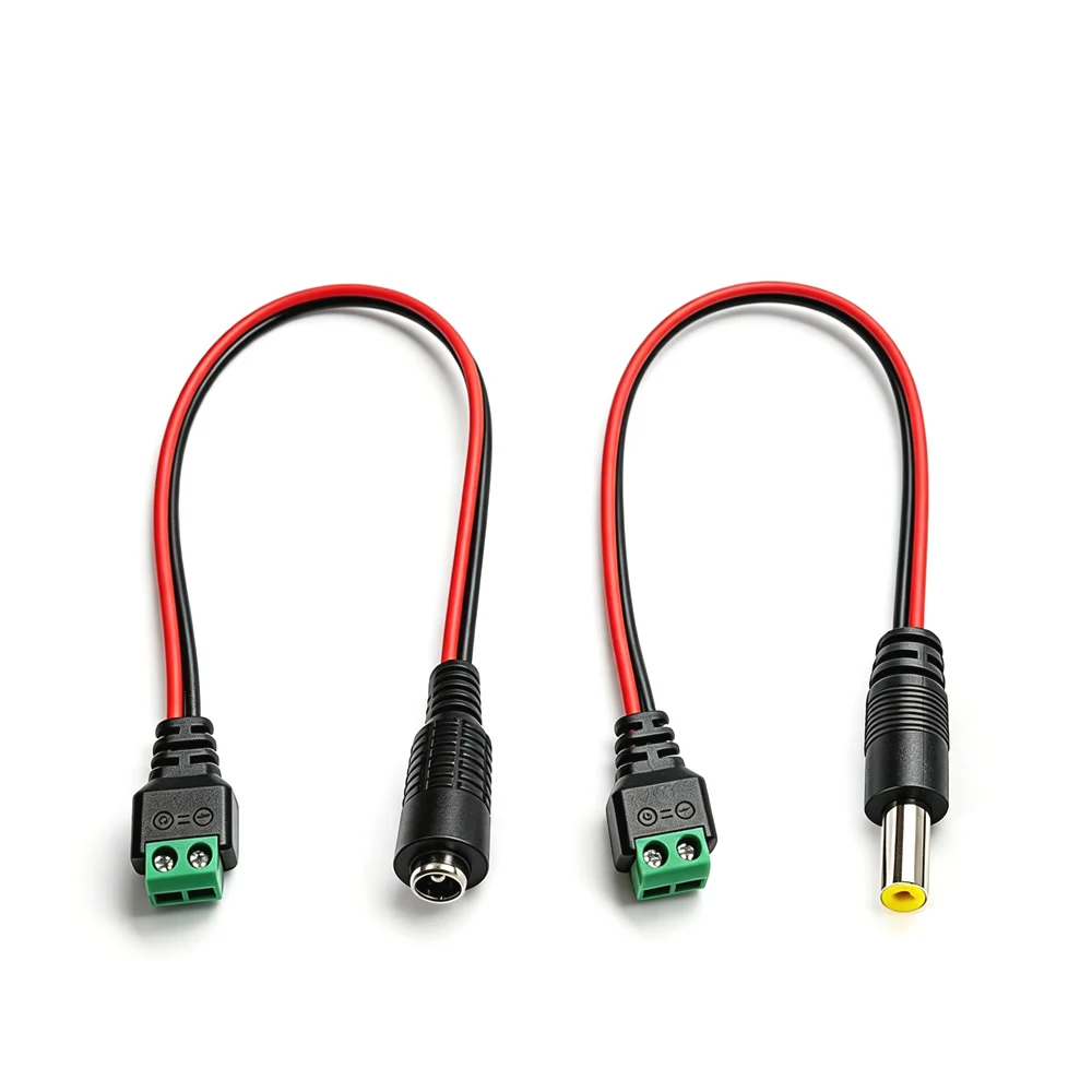 DC 5.5mmx2.1mm Screw Terminal Block Adapter Power Extension Cable DC to 2Pin Solderless Connector Replacement Repair Supply Cord view 2