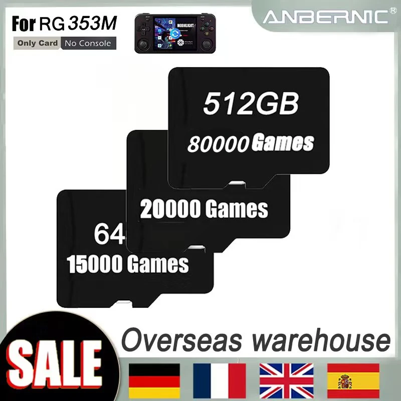 

512GB TF Card Preloaded Games for ANBERNIC RG353M Bag Card ONLY 80000 Games for 512G 256G 128G 64G Retro Handheld Game PSP PS1