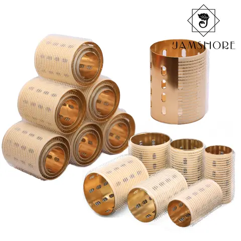 6pcs Ceramic Thermal Hair Rollers Aluminium Core Fast Heating Self Gripping Air Bang Magic Sleep Curlers Light 60mm White 1943