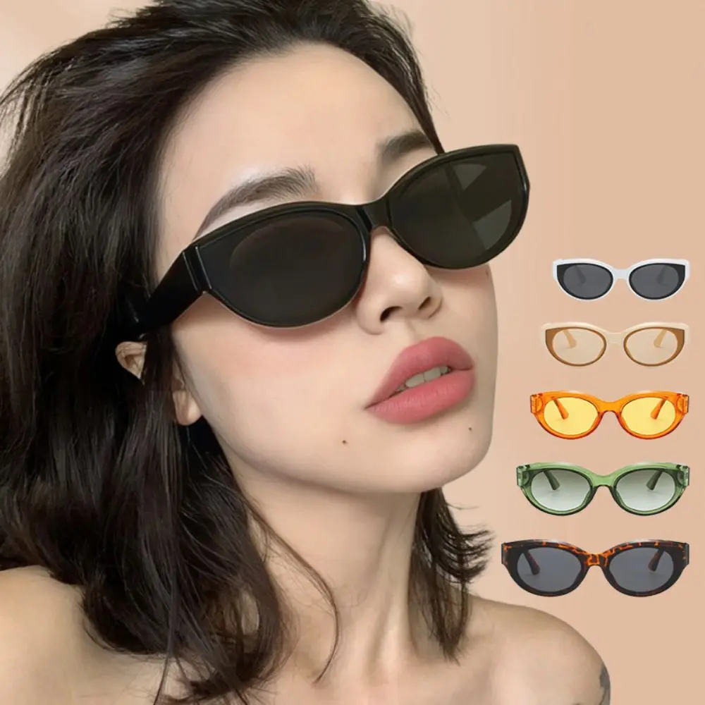 

New Fashion Cat Eye Sunglasses Summer Vintage Oval Frame Sunglasses Travel Street Style UV400 Elliptic Square Eyewear Women Men