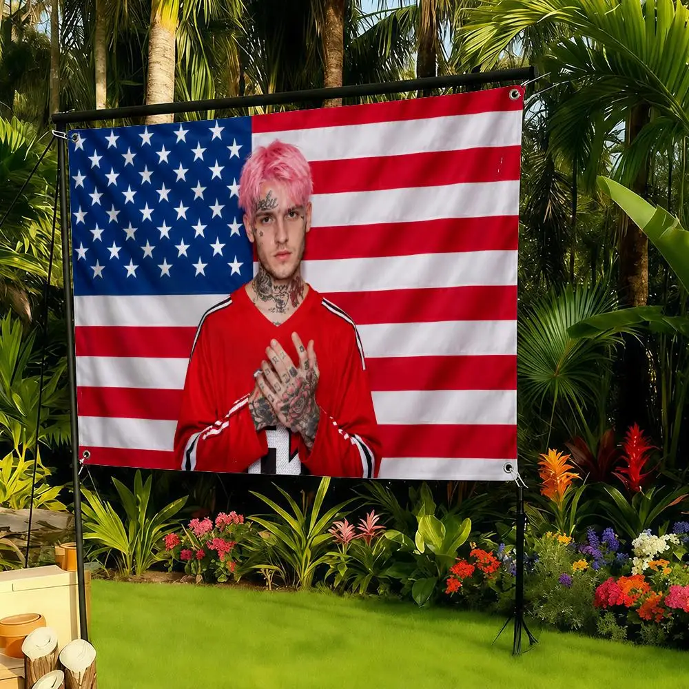 Rapper Lil Peep Flags Banner flag, wall hanging, indoor outdoor decor, yard patio wall art