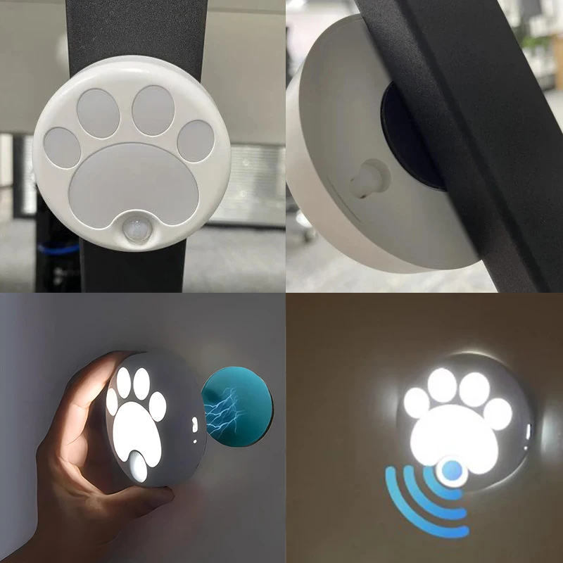 Imagem -05 - Lâmpada de Parede Inteligente com Sensor de Movimento Iluminação Led Adesivos de Parede Interiores Luz Noturna Escada Armário de Cozinha