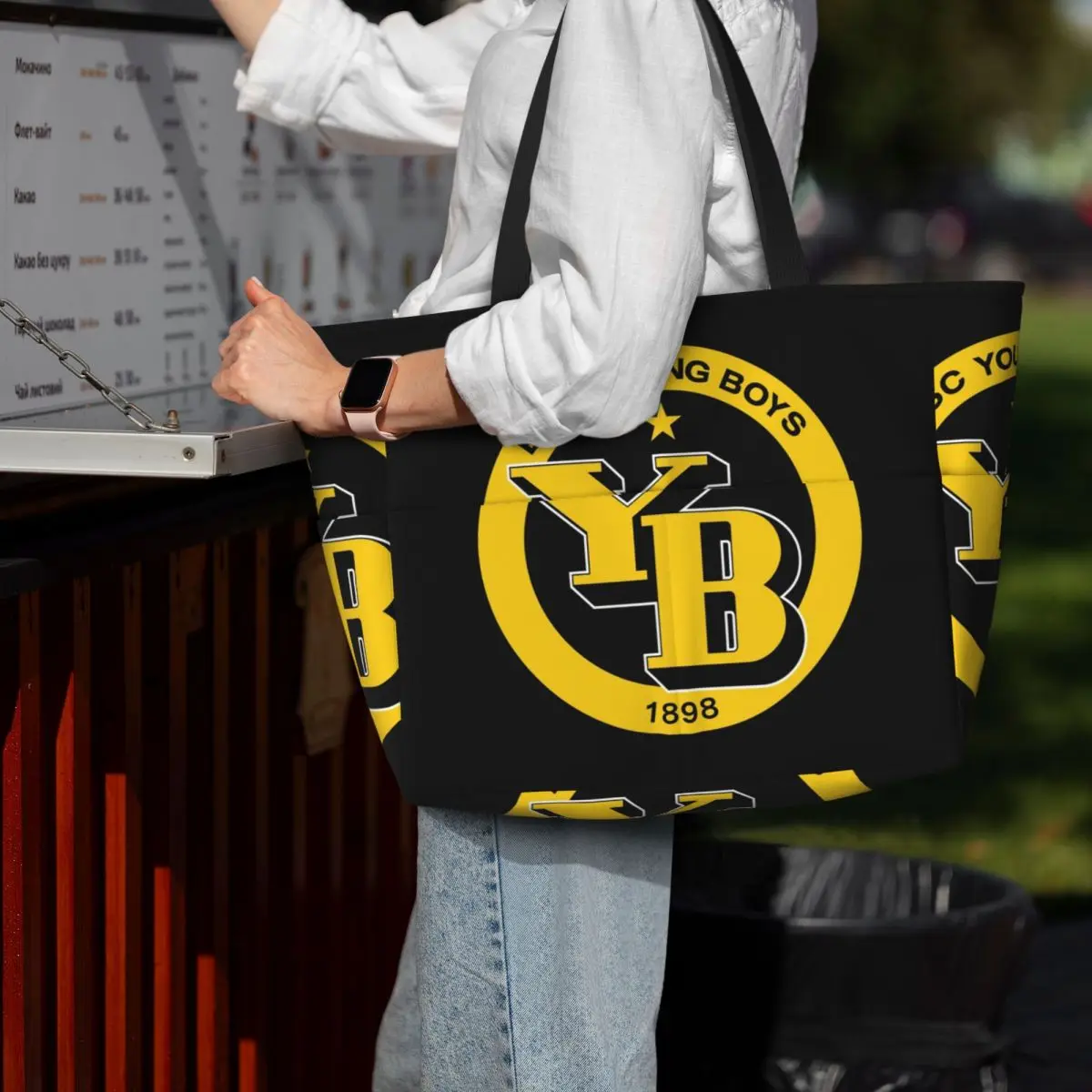 

BSC Young Boys Swiss Football Sports Fans Bern Switzerland Beach Tote Bag Sport Gym Yoga Duffle Large Tote Bag Women Travel Bag