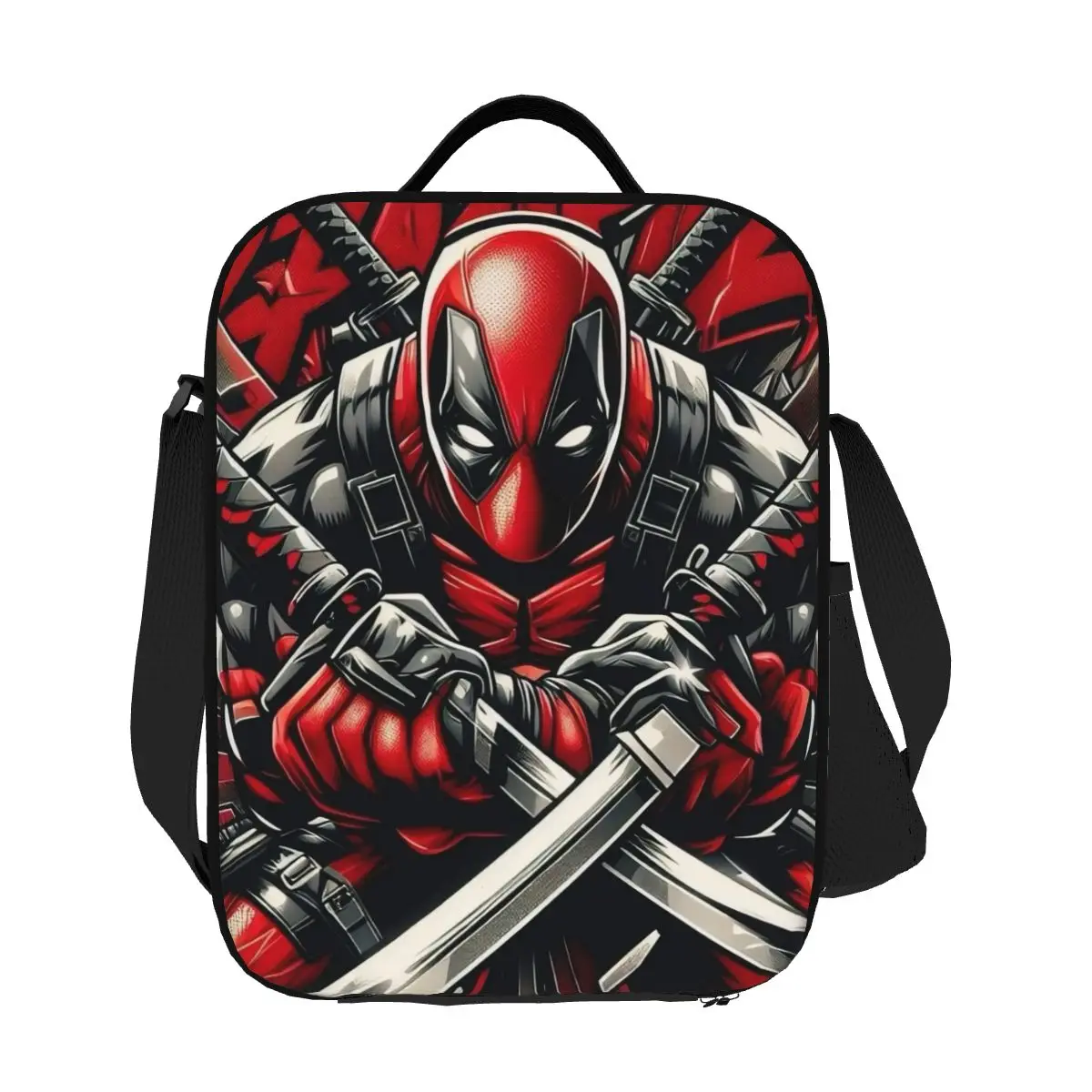 

Custom Superhero Deadpool Thermal Insulated Lunch Bags Women Resuable Lunch Tote for Outdoor Picnic Multifunction Bento Food Box
