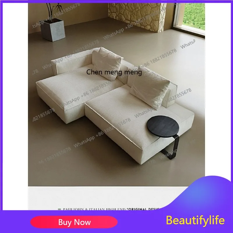 

B73 Угловая комбинация дивана из натуральной льняной ткани, модульный диван, полностью разобранный и мытый тканевый диван