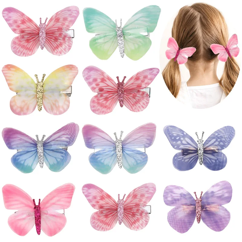 

6PCS Butterfly Hair Clips For Girls Fashion Kids Hairpins Hair Clip Barrette Children New Headwear Hairgrip Hair Accessories