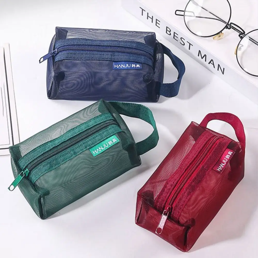 

Cute Retro Color Mesh Coin Purse Zipper Card Bag Transparent Cosmetic Bag Toiletry Bag Storage Bag Toiletry Storage Bag Outdoor