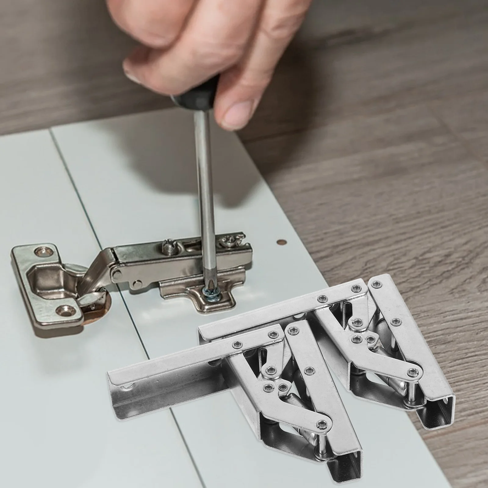 

2pcs Hydraulic Damping Hinge Foldable 180-Degree Soft Close Cabinet For Furniture Wardrobe Hidden Hinges Kitchen Cabinet Hinges