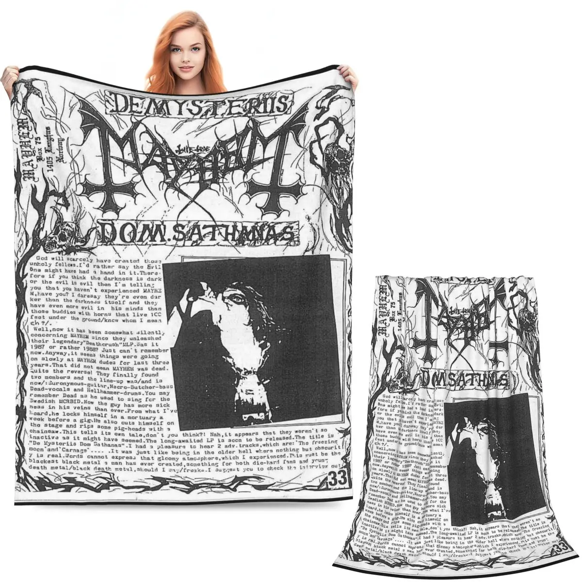 Mayhem Band Logo (4) Blanket Soft Warm Flannel Throw Blanket Cover for Bed Living room Picnic Travel Home Couch