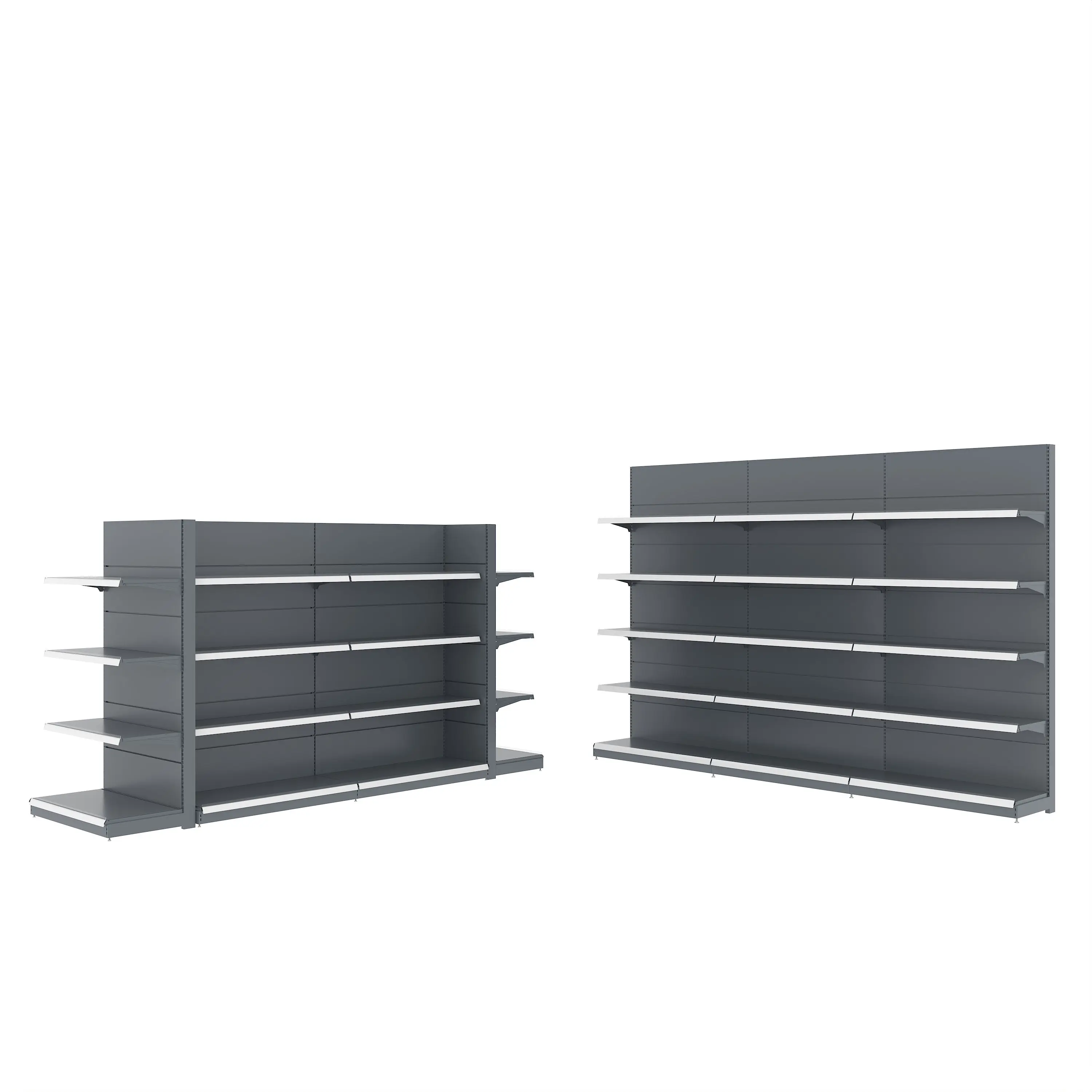 Modern Supermarket Shelving Heavy-Duty Metal Double-Sided Grain and Oil Racks Custom Size