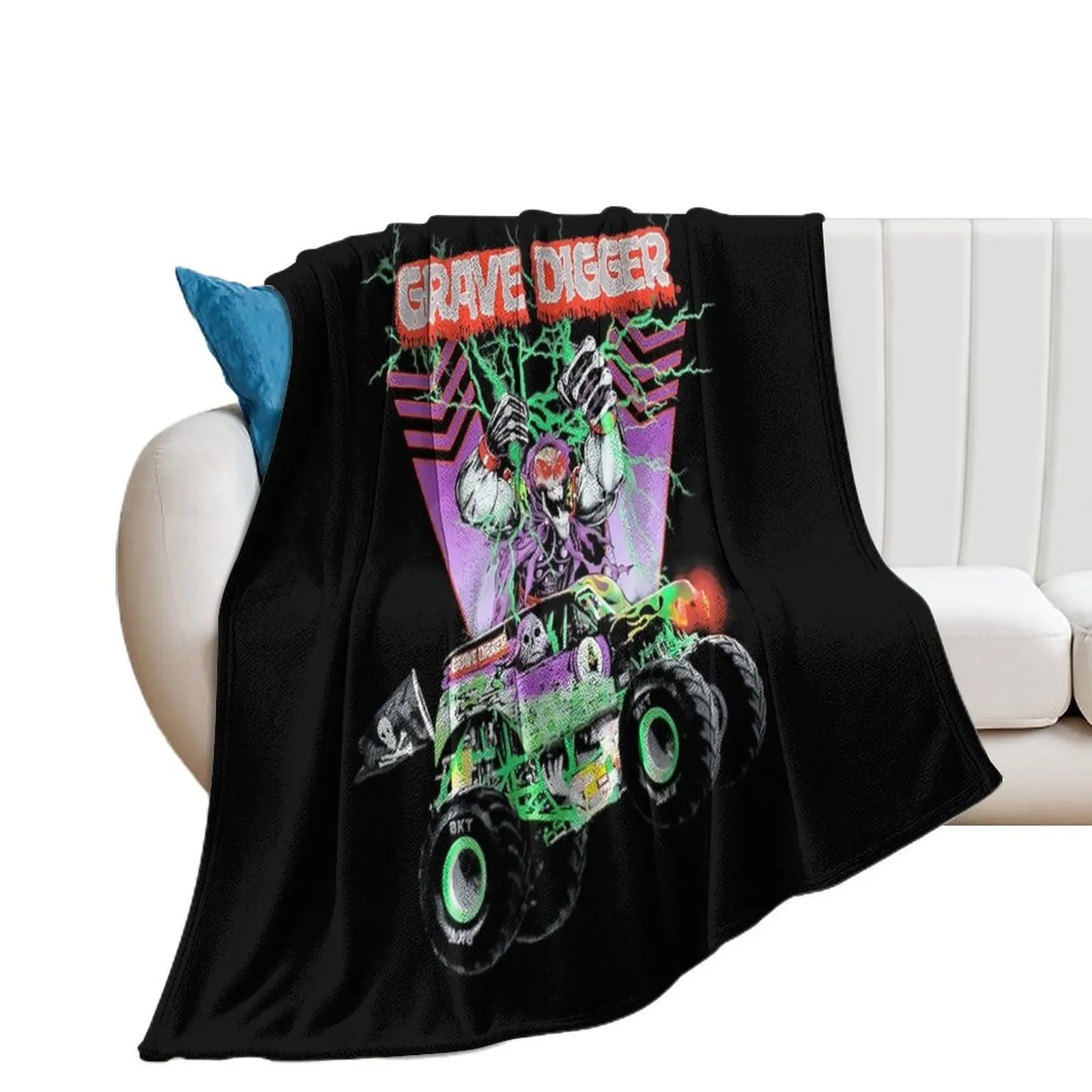 Monster Truck Grave Digger Vintage Hypebeast Throw Blanket Cute Plaid Furrys For Baby Blankets