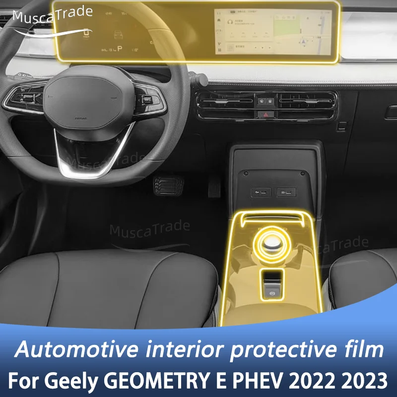 For Geely GEOMETRY E PHEV 2022 2023 Car Interior Center console Transparent TPU Protective film Anti-scratc Repair