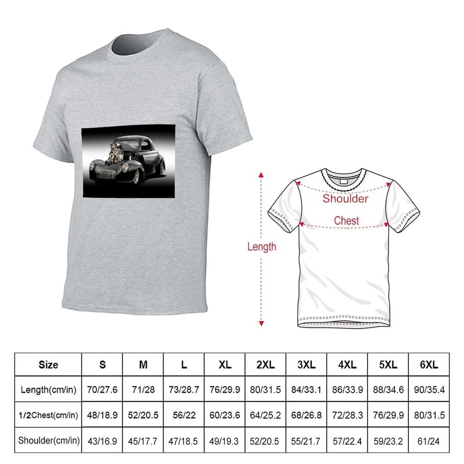 1941 Willys 'Bad ToDa Blown' Coupe T-Shirt oversizeds kawaii clothes quick drying t shirts men