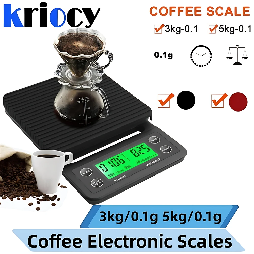 With Timer for Food Balance Weighing Mini Household Weighing Scale Electronic Coffee Scale Digital LCD 3kg 0.1g Kitchen Scales