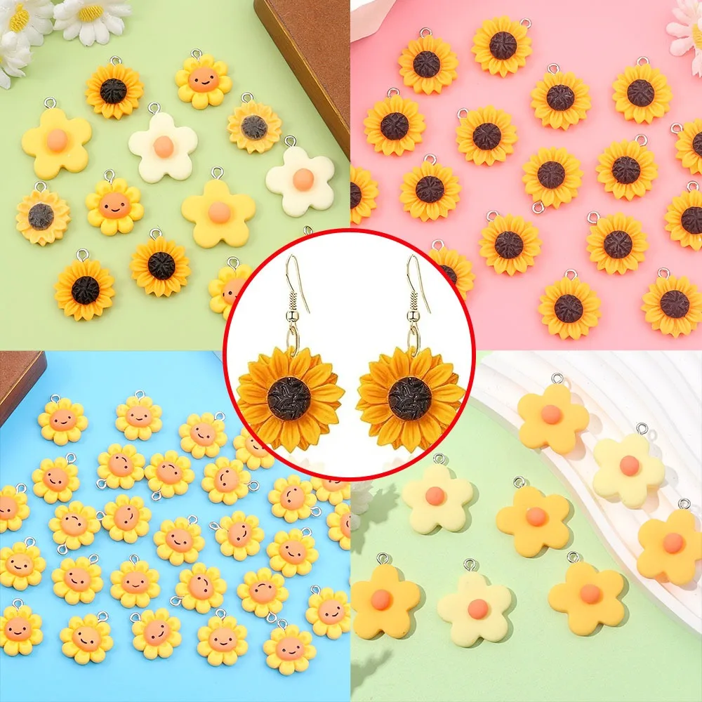 4/11/19pcs Orange Thanksgiving Color Flower Shaped Pendant,DIY BraceletNecklaceEarrings,Christmas Valentine's DayGiftAccessories
