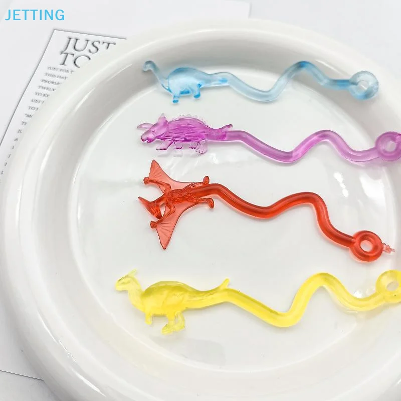 10 個子供の誕生日パーティーピニャータクリスマスギフトバッグ充填カーニバル子供のおもちゃミニカラフルな粘着ストレッチ恐竜