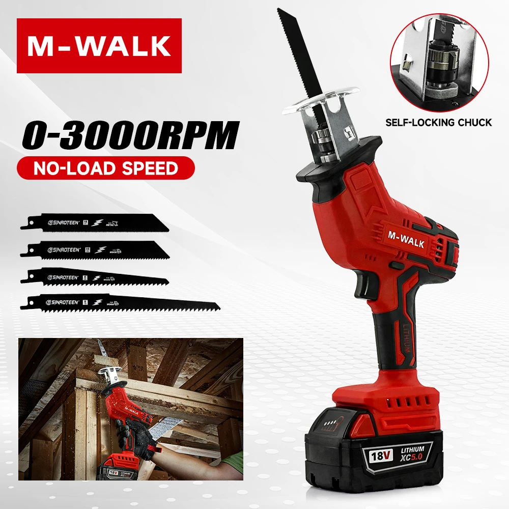 

Cordless Electric Reciprocating Saw Electric Chainsaw Saber Saw Wood Metal Cutting Saw Power Tools For Milwaukee 18V Battery Pin