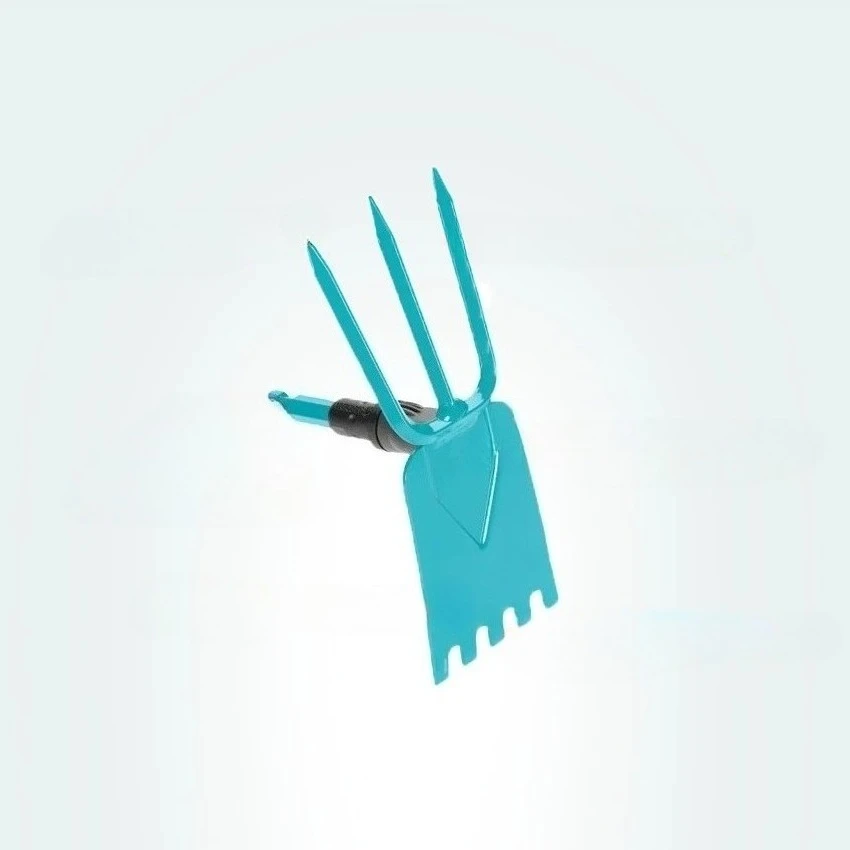 Garden tools dual-purpose ground planing and soil turning gardening tools, garden three-tooth rake + hoe