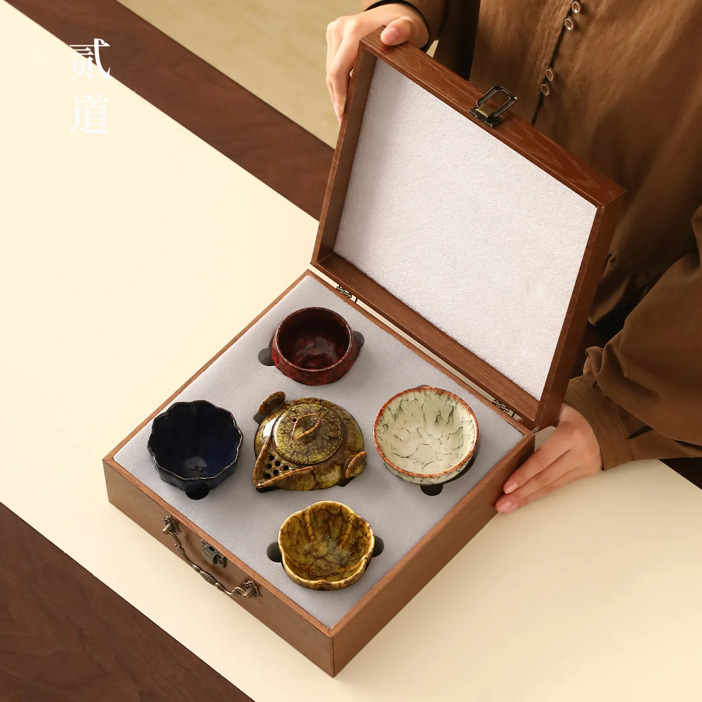 PYJ Guochao Forbidden City merchandise Wuxing teacup tea set company anniversary store celebration gifts