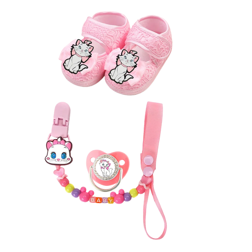 

Kawaii newborn pacifier with cartoon print design baby pacifier with chain clip baby shoes with cartoon patterns for newborns