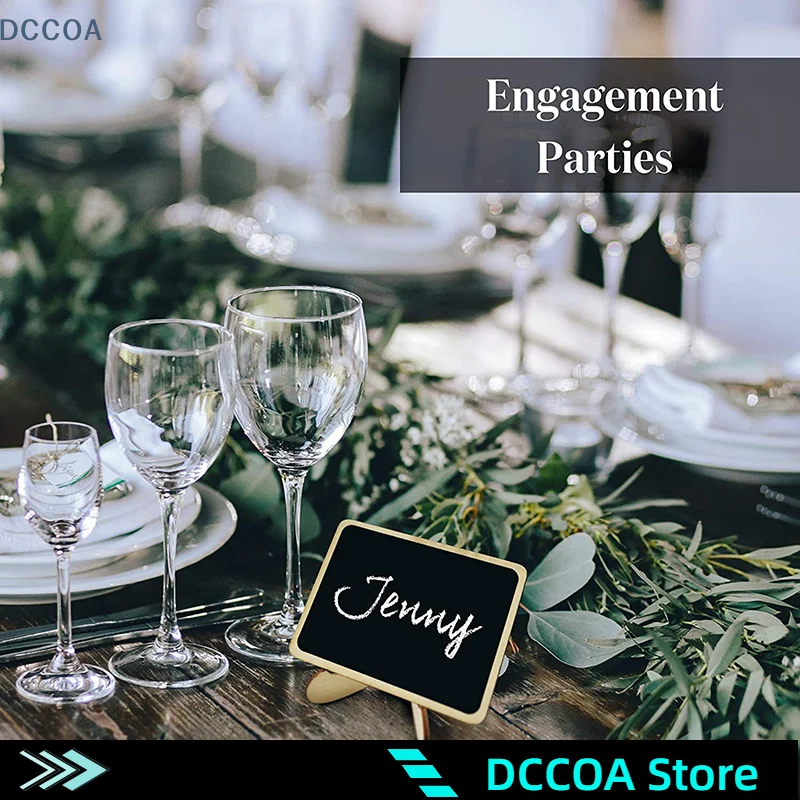 10PCS Mini Chalkboard Signs With Easel Wedding, Birthday Parties, Message Board Signs And Event Decor Wooden Place Cards