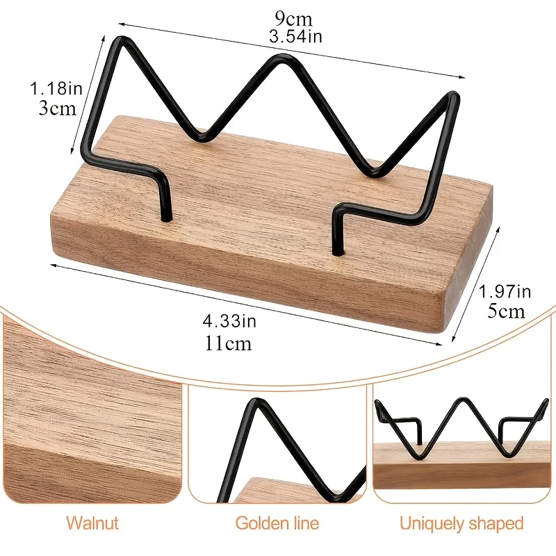 1pc Wood Business Card Holder for Desk Wooden Business Card Display Stand Postcard Holder for Office Home Desktop